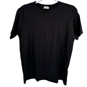 MIDA Undici Black Crewneck Short Sleeve Made in Italy Minimalist Tee Size Large